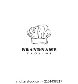 diseño de dibujos animados del logo del sombrero del chef plantilla de icono negro vector aislado simple