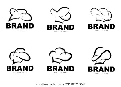Chef Hat Logo, Cooking Vector Hand Made Chef Hat Collection, Product Branding Design