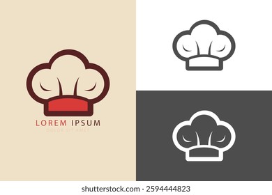 Chef Hat Logo for Culinary and Food Concept Design, Isolated Vector Illustration