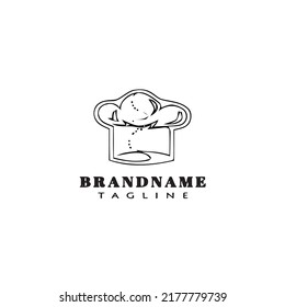 chef hat logo design icon template black modern isolated vector illustration