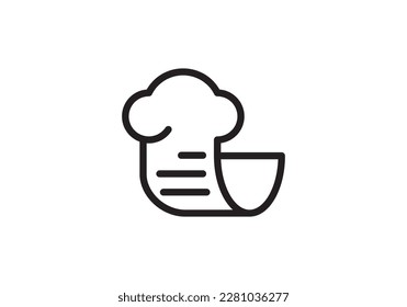 chef hat logo design menu recipe restaurant icon vector illustration