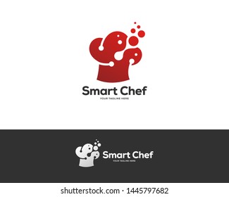 chef hat logo design vector, cooking technology logo design