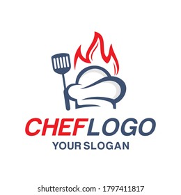 chef hat logo design vector