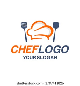 chef hat logo design vector