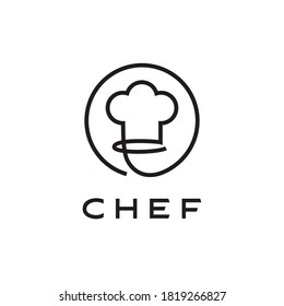 Chef hat logo design vector. Cooking, kitchen, restaurant, catering and cafe symbol.
