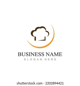 diseño del logotipo de sombrero de chef con ilustración vectorial