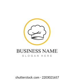 chef hat logo design with vector illustration