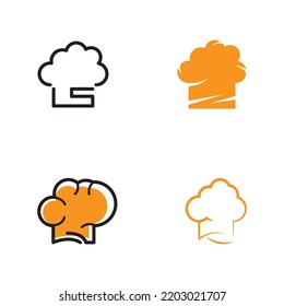chef hat logo design with vector illustration