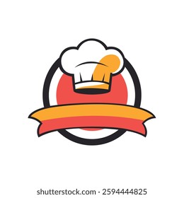 Chef Hat Logo for Food and Cooking Concept Design, Vector Illustration