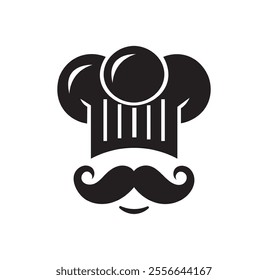 Chef hat logo icon isolated. Kitchen chef hat vector flat design. Chef hat silhouette. Chef hat logo. vector illustration.