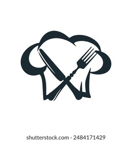chef hat logo and icon vector design template

