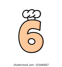chef hat logo logotype theme with number initial