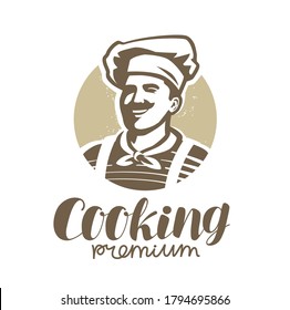 Chef in hat logo. Restaurant, bakery, food symbol