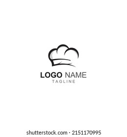 Logo del sombrero del chef para restaurante, café y entrega de comida en línea. Logo con diseño vectorial.