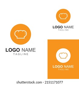 Chef hat logo for restaurant, cafe and online food delivery. Logo with vector design.