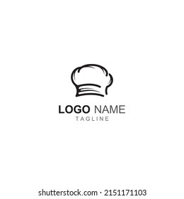 Chef hat logo for restaurant, cafe and online food delivery. Logo with vector design.