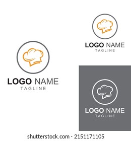 Chef hat logo for restaurant, cafe and online food delivery. Logo with vector design.