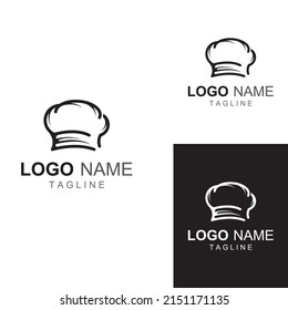 Chef hat logo for restaurant, cafe and online food delivery. Logo with vector design.