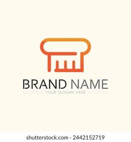 Chef Hat Logo und Resto Symbol Vektor Design Vorlage Illustration