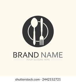 chef hat logo and resto icon vector design template illustration