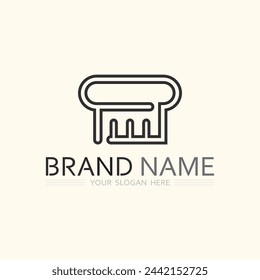 chef hat logo and resto icon vector design template illustration