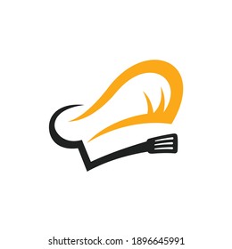 chef hat logo with spatula vector template