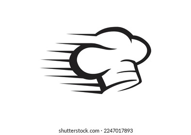 Chef Hat Logo Speed Delivery Symbol Vector Design