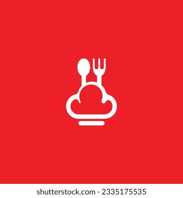 chef hat logo with spoon and fork on it