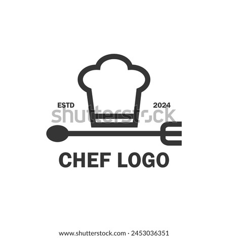 Chef Hat Logo With Spoon And Fork, Suitable For Restaurant And Food Business