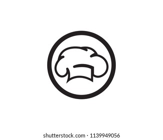 Chef hat logo and symbols black color vector