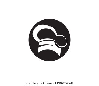 Chef hat logo and symbols black color vector