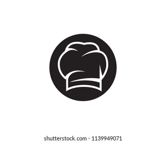 Chef hat logo and symbols black color vector