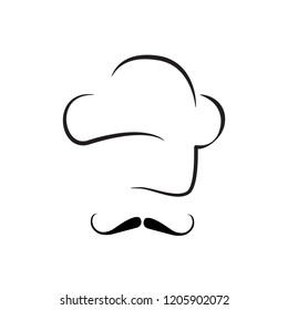 Chef hat logo template design. Vector illustration.