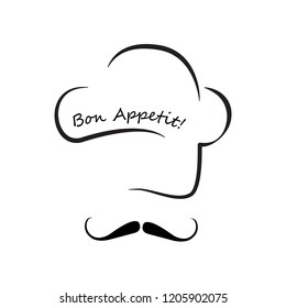 Chef hat logo template design. Vector illustration. Bon appetit