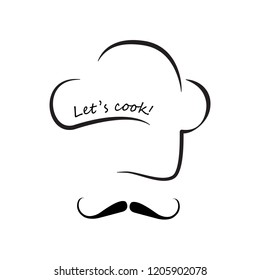 Chef hat logo template design. Vector illustration. Let's cook