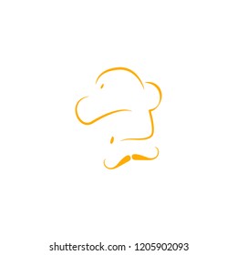 Chef hat logo template design. Vector illustration.
