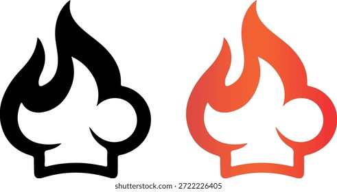 Arte vectorial del logotipo del sombrero del cocinero, iconos, y gráficos para los diseñadores