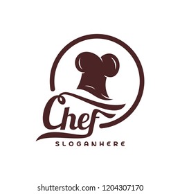 Chef Hat logo vector template. Chef emblem design. Food logo vector template.