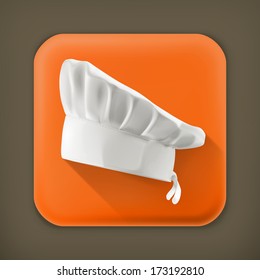 Chef hat, long shadow vector icon