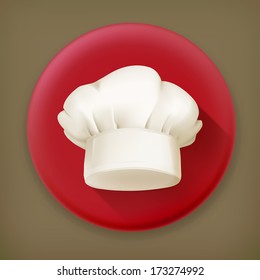 Chef hat, long shadow vector icon
