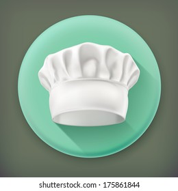 Chef hat, long shadow vector icon