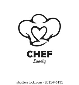 Chef hat love logo design