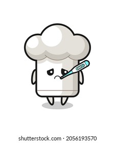 chef hat mascot character with fever condition , cute style design for t shirt, sticker, logo element