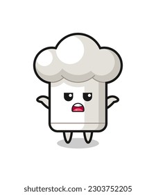 chef hat mascot character saying I do not know , cute style design for t shirt, sticker, logo element