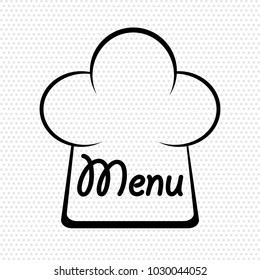 Chef hat in menu design stock vector illustration
