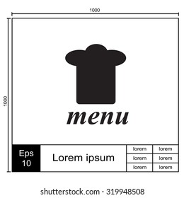 Chef hat. Menu. Vector icon