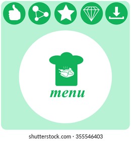 Chef hat. Menu. Vector icon