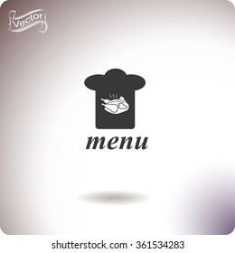 Chef hat. Menu. Vector icon