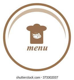 Chef hat. Menu. Vector icon