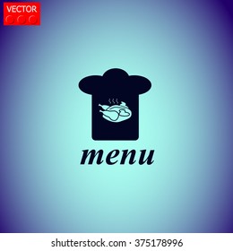 Chef hat. Menu. Vector icon